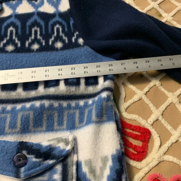 VTG 90’s Aztec Fleece jacket “Climate Zone” corduroy collar and sleeve cuffs MED - Picture 7 of 8